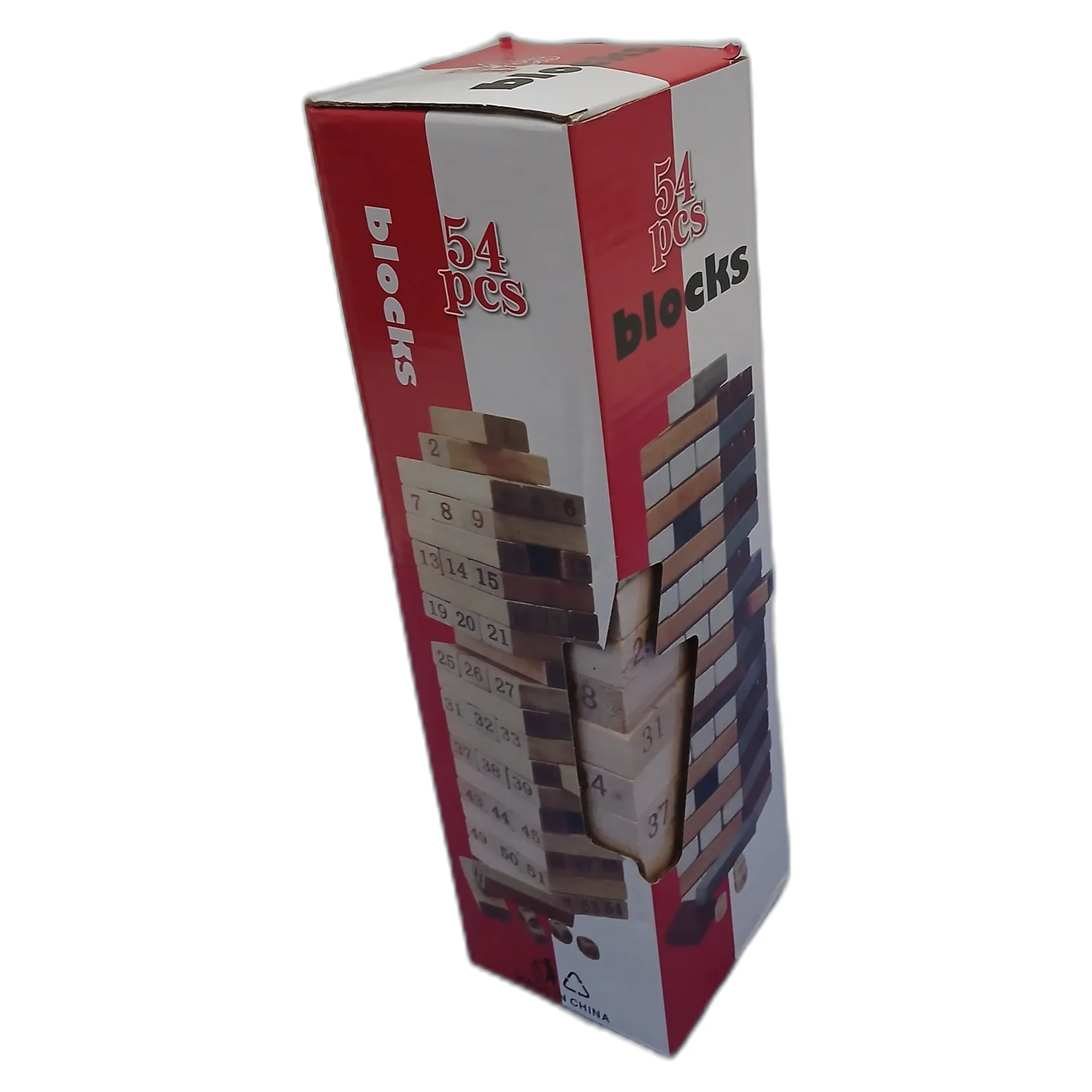 Blocs de construction en bois – 54 pièces