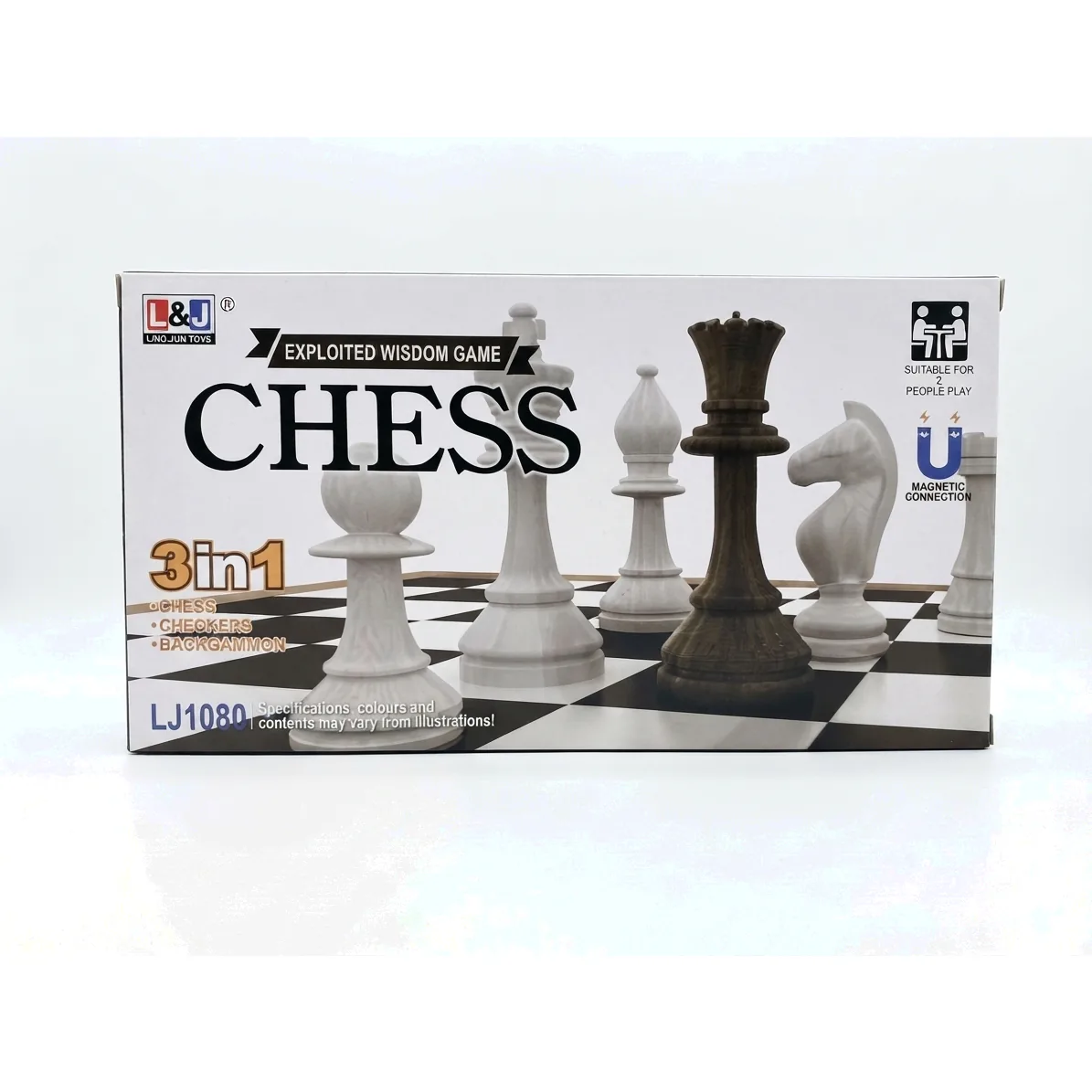 Échecs 3 en 1 magnétique – Échecs, Dames, Backgammon